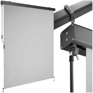 tectake® Store banne Vertical avec Manivelle, Multi-Fonction Store Vertical Enroulable Brise Soleil Brise Vue Jardin Brise Vue Balcon Opaque en Acier laqué époxy - Gris Clair, 140 x 250 cm (TECTAKE FRANCE SAS, neuf)