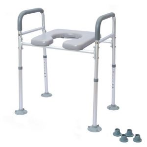 TINMAGI Rehausseur Toilette Adulte, Rehausseur WC Adulte Si&egrave;ge de Toilette Sur&eacute;lev&eacute; avec Hauteur R&eacute;glable, Chaise Perc&eacute;e pour Les Seniors Personnes Handicap&eacute;es, Femmes Enceintes, Charge 150 kg (TINMAGI, neuf)