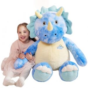 IKASA Peluche Tricératops de Dinosaure Géant Animal Jouet,78cm Grand Gros Mignon Moelleux Animaux XXL XL Peluche Géante,Cadeaux pour Les Enfants (IKASA TOYS, neuf)