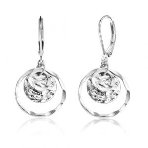 ALEXCRAFT Boucles d'oreilles Femme Argent 925 Post et Trois Anneaux Boucle d Oreilles Pendante Argent Zirconium Boucle d Oreille Fantaisie Femme (Spunkcharms, neuf)