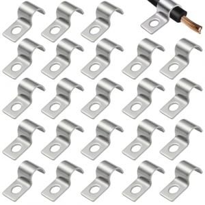36 Pi&egrave;ces Fixation Grillage Rigide Sur Mur 4mm Attache Grillage Rigide Inoxydable Colliers de Serrage en U &agrave; Trou Unique Fixation Murale Grillage Rigide pour &Oslash; 4-5mm C&acirc;ble Tuyaux d'eau Installation (GloriseGO, neuf)
