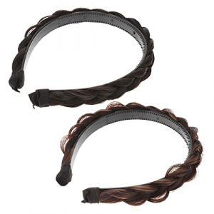 HAPINARY 2pi&egrave;ces Bandes De Cheveux Larges Faux Cheveux Postiches Pour Fille Coiffure De Festival Simple (Gan Gardner, neuf)