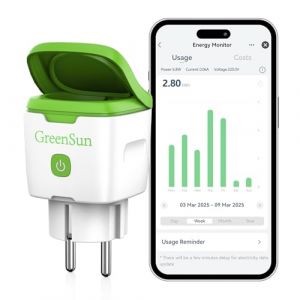 GreenSun Prise Connectée - Prise Exterieure Etanche Programmateur Prise Electrique Exterieur Compatible avec Alexa, Google Home Prise Connectée Wifi IP44 16A 3600W Minuteur Prise Electrique (WindyHomeStore, neuf)