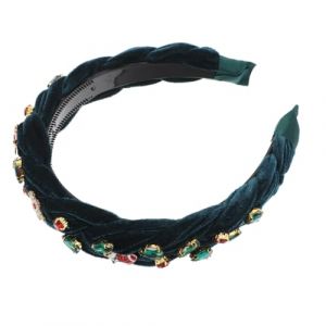 DEARMAMY Bandeau de Noël Décoration bandeau large de noël dirigé accessoires de cheveux de mode stand de bijoux -tête bandeau filles guépard spa en tissu Green (Liiane, neuf)