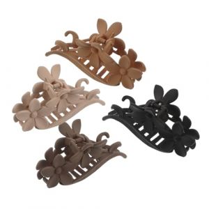 VINTORKY 4 Pi&egrave;ces Pinces &agrave; Cheveux Vintage Fleuries Grandes Mat Satin&eacute;es Pince Crabe Antid&eacute;rapante pour Cheveux Fins et &Eacute;pais Accessoires &Eacute;l&eacute;gants pour Femmes et Filles pour Mariage F&ecirc;te et (Wesidun, neuf)