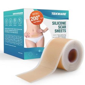 Pansement Silicone Cicatrice - Extra Long (Rouleau de 4 CM X 508 CM) Feuilles de Cicatrices en Silicone, R&eacute;utilisable Rouleau de Bande de Cicatrice en Silicone pour le Soin des Cicatrices Visibles (Jackris, neuf)