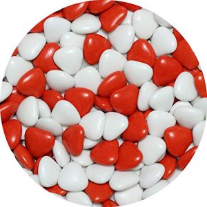 EinsSein 1kg Dragees mariage au chocolat cœur Mix médium blanc-rouge brillant dragées baptême communion amandes feter et recevoir fêter de fete couleur pas cher aux bombe tag voir mes etui contenant (Shopingeneur, neuf)