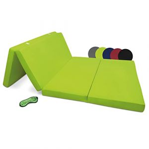 Beautissu Matelas Pliable 2 Personnes Adulte 120x195 cm - Mousse Chauffeuse 1 Place Matelas de Sol Camping Pliant Futon Voyage Lit d'Appoint Vert – Campix (Brandvin, neuf)