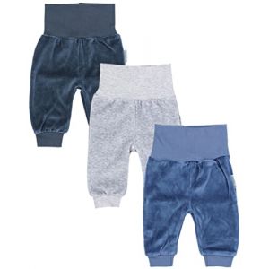 TupTam Pantalon B&eacute;b&eacute; Gar&ccedil;on Hiver 3 Pi&egrave;ces &ndash; Pantalon B&eacute;b&eacute; Doux et Chaud avec Taille &Eacute;lastique, Graphite/Gris Chin&eacute;/Jeans, 86 (LotteStyle, neuf)