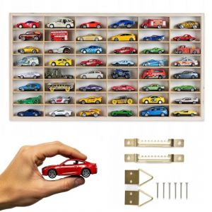ArtTwist Vitrine pour Collection avec 48 Compartiments | Armoire Vitrine Murale 59cm x 32,5cm x 4cm pour Hot Wheels ou Matchbox | Etagere Figurine (Étagère sans Motif) (Arttwist, neuf)