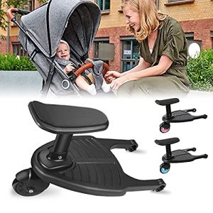 Planches À Roulettes Pour Bébé, Vihir Planche À Roulettes de Poussette, Avec Siege Planche debout pour sièg de connecteur amovible, Adaptée Aux Enfants de 2 À 6 Ans, 25 kg, Non Universal (Vihir EU, neuf)