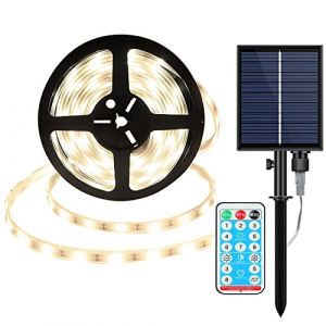 240LED Bande Lumineuse,KINGCOO Imperproof 10M Flexible Décoratif Solaire Ruban LED Guirlande Lumières Lampe de Nuit pour Jardin Piscine Maison Mariage Noël Intérieur Extérieur Éclairage (Blanc chaud) (Redwood2019, neuf)