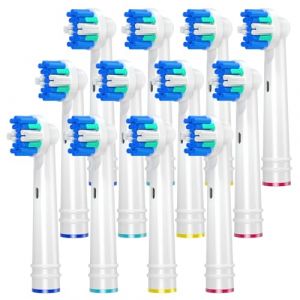 REDTRON T&ecirc;tes de Rechange Compatible avec Oral B, T&ecirc;tes de brosse pour Vitality Pro Smart Genius Series, Floss Action t&ecirc;te de brosse de remplacement pour Oral-B, 12 pi&egrave;ces (Homelink EU, neuf)