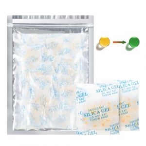 OMECO 10g 30 petits sachets de gel de silice avec indicateur d'humidité orange, déshydratant de silica gel pour sachet anti humidité, sachet absorbeur d'humidité pour placard, armoires, coffres (OMACO, neuf)