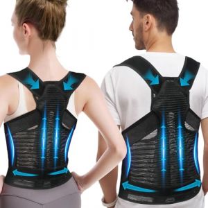 HLGO back support stand posture correcteur mâle et femelle Upper back stand réglable et respirant pour ceinture de correction posturale pour scoliose et bosse, maux de dos à la colonne vertébrale, M (UNIVES EU, neuf)
