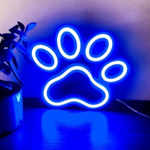 Enseignes Lumineuses pour D&eacute;coration Murale,Panneau Lumineux N&eacute;on Aliment&eacute; par Batterie ou USB,Lumi&egrave;res N&eacute;on de jeu d'Anime en forme de patte de chien pour chambre de gar&ccedil;ons adolescents(Bleu) (The blue sky of rhyme, neuf)