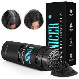 27.5G Fibres Capillaires,Poudre Cheveux Pour Cheveux Clairsemés,Poudre Densifiante,Fibres Capillaires Densifiantes,Perte de Cheveux,Poudre de Cheveux pour Hommes et Femmes(Noir) (Sutitako, neuf)