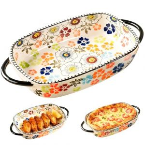 Plat &agrave; gratin en c&eacute;ramique 600ML: Plat rectangulaire de 23,8x13,2x5,2cm avec poign&eacute;es, plat &agrave; four pour lasagnes, plats mijot&eacute;s, tiramisu, r&eacute;sistant au four, micro-ondes et lave-vaissable (ELENASI, neuf)