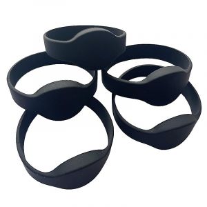 JWFKWNH Bracelet en silicone &eacute;tanche RFID 125 kHz (adulte unisexe) - 5 bracelets RFID - Noir (JIAJIE MRO, neuf)