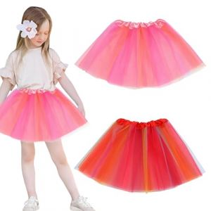 JOZMMZEOOA 2 Pièces Tutu Femme Tutu Femme Deguisement Tutu Enfant Déguisement Fille Deguisement Princesse Fille Tutu Fille Jupon Tulle Femme Cosplay Princesse pour Fête d'anniversaire Halloween(B) (Jozmm Zeooa, neuf)