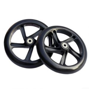 Roues silencieuses en polyuréthane pour scooters, chariots, patins à roulettes, parfaites pour différentes tailles (125 mm x 24 mm, translucides) (Carpango, neuf)