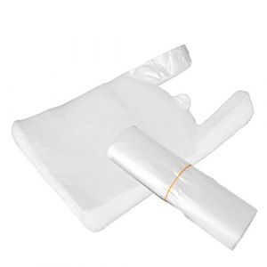 FSSTUD 100 PCS Transparent Sachets en Plastique Sac de Shopping Sacs avec Poign&eacute;e 15cm (Haifly, neuf)