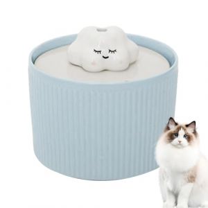 Fontaine d'eau pour animaux de compagnie pour chats, fontaine &agrave; boire en c&eacute;ramique pour animaux de compagnie - Fontaine automatique pour animaux de compagnie de 1,2 L,Fontaine &agrave; boire silencieuse pour (QEYOUNG, neuf)
