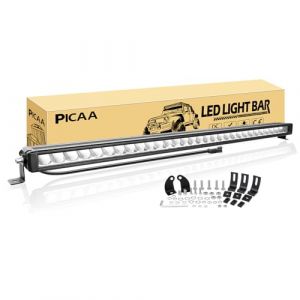 PICAA Barre lumineuse de travail &agrave; LED 33 pouces 84 cm avec connecteur DT, faisceau spot simple rang&eacute;e 9000 lm, &eacute;tanche tout-terrain pour UTV, VTT, SUV, camion, bateau - 2 supports de montage (BEISHUO-UK, neuf)