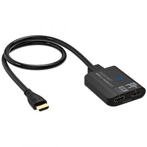 FeinTech SW211 HDMI 2.1 Switch 4K 120Hz 2 en 1 Out ou 1 en 2 Out bidirectionnel avec c&acirc;ble HDMI int&eacute;gr&eacute;, 8K, 48Gbps, HDMI splitter, prend en charge HDR, VRR, ALLM et Dolby Vision (FeinTech, neuf)