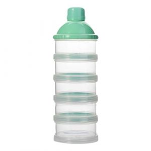 Doseur De Lait | Boite Doseuse De Lait En Poudre Pour Bébé | Doseur Portable Et Empilable, 5 Compartiments, Grande Contenance, Pour Les Collations, Lait En Poudre, Collations (herin, neuf)