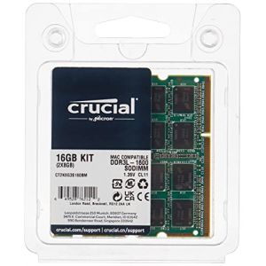 Crucial CT2K8G3S160BM 16Go Kit (8Gox2) (DDR3/DDR3L, 1600 MT/s, PC3-12800, SODIMM, 204-Pin) M&eacute;moire pour Mac Vert (AH.DIREKT, neuf)