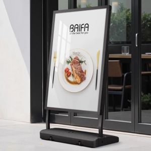 Blazea Porte Affiche Porte-Affiche Ext&eacute;rieur 60 X 90 cm avec roulettes, Support pour Panneau D'affichage R&eacute;sistant aux Intemp&eacute;ries pour Trottoir, Support Portable sur Pied (Mr. Lu's shop, neuf)