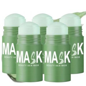 Diystar Masque Visage Th&eacute; Vert, Masque Point Noir, Green Mask Stick, Green Mask Stick Point Noir, Masque De Nettoyage Solide, Masque Nettoyant Au Th&eacute; Vert, Deep Cleansing Smearing Mask (5PC) (xiaxiappa99, neuf)