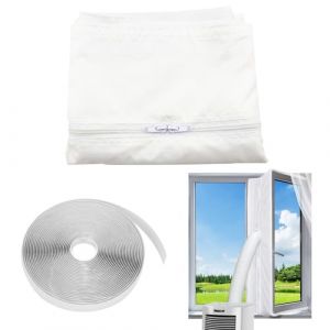 Jeorywoet Joint de fenêtre du climatiseur Jceau de fenêtre Universel pour Le climatiseur Portable Sécheuse de Tumble avec Bande à Crochet à Fermeture éclair 400 cm, kit de fenêtre du climatiseur (ShaoHua-FR, neuf)