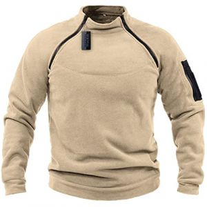 Militaire Combat Polaire Pull Veste Hommes Tactique armée Haut survêtement Vintage extérieur Polaire Sweat (VIVICOLOR, neuf)