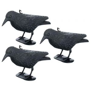 Brandsseller Corbeau Noir en Plastique 36 x 20 cm Répulsif Pigeons Effaroucheur Contre Les Petits Oiseaux et Les Pigeons Dissuasion respectueuse des Animaux - Lot de 3 (brandsseller, neuf)