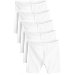NEXT Shorts Cyclistes Regular Extensibles en Coton Majoritaire, Lot de 5 Blanc 6 Ans (Next Germany GmbH, neuf)