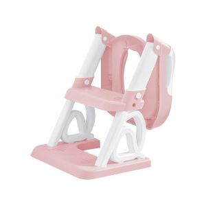 Toilette Enfant, Réducteur WC avec Marches, IN I Toilette Pot WC Bebe Antidérapante Adaptateur Toilette Enfant Bébé de Siege Reducteur, Réglable en Hauteur et Pliable, PVC (rose) (Hechheu, neuf)