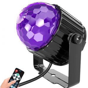 GOMETY UV Boule Disco Lumi&egrave;res, LED Lampe de Sc&egrave;ne 6W, Boule Disco de Commande Vocale, Portable LampeDisco &Eacute;clairage de Discoth&egrave;que pour No&euml;l F&ecirc;te DJ Bars Clubs (EverTre, neuf)