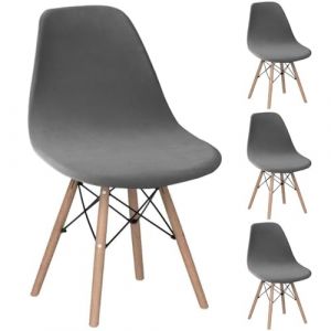 Housse de Chaise Scandinave en Velours Lot de 2 Housses de Chaise de Salle &agrave; Manger Extensibles Couverture Protection Chaises Scandinaves Lavable pour Cuisine Maison H&ocirc;tel Rose(Gris Fonc&eacute;,Lot de 4) (taiyuansuandashangmaoyouxiangongsi, neuf)