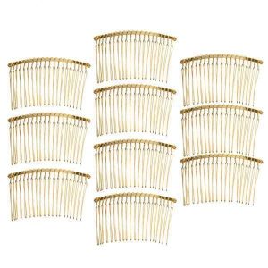 Lot de 10/20/30/70 Peigne de Cheveux Accessoires pour Cheveux Loisir Créatif,Peigne à cheveux en Métal Créatif, Accessoires Peigne Clip avec Des Dents pour les Femmes (70Pcs, Or) (Grand Plaisir 360, neuf)