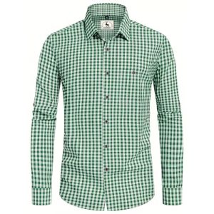 KOSMEEU Chemise Homme Oktoberfest Tenue Bavaroise Chemise a Carreaux Trachtenhemden Homme Costume Oktoberfest Vert 3XL (PANSONG, neuf)