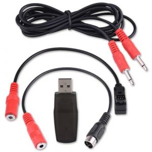 C&acirc;ble de Simulateur RC 22 en 1, Simulateur de Vol USB d'avion RC avec C&acirc;bles Ensemble de Dispositifs de Formation de Mod&egrave;le Vol C&acirc;ble Audio DIN 1,5m pourRealflight G7/ G6/ G5 Phoenix4E2HG (Latina.e, neuf)