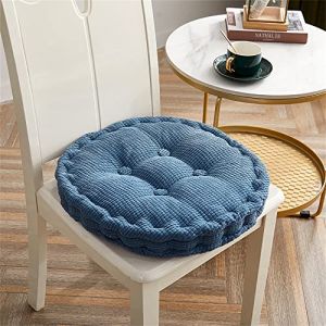 Lukery Rond Coton Coussins de Chaise Tatami Coussin D'assise Confortable Respirant Rembourrés Coussins de Siège pour Bureau Jardin Intérieur Extérieur Décoration (Bleu,40X40CM) (miaojiang, neuf)