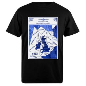 Shipping Forecast Map T-Shirt Noir pour Hommes, Coupe Classique (Zymbatee, neuf)
