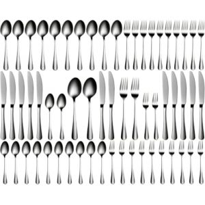 Xespis Couverts de Table 12 Personnes, M&eacute;nag&egrave;re 60 Pi&egrave;ces en Acier Inoxydable, avec Couteau Fourchette Cuill&egrave;re, Polis et Lavables au Lave-Vaisselle, pour Maison, F&ecirc;te, Restaurant(Argent&eacute;). (VALEN UTILSERV S.R.L., neuf)