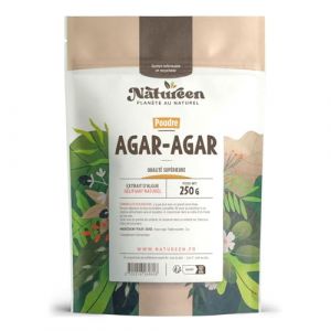 Agar agar - 250 g - Poudre de gélifiant et épaississant d'origine végétale - Natureen - Naturel, Vegan (123PLANTES, neuf)