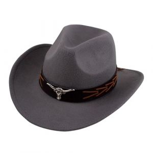 QIUhhpuy Chapeaux Cowboy Style Western pour Hommes,Chapeaux Fedora à Large Bord pour Femme,Costume De Cowgirl,Chapeau Western, De Soleil Chapeau D'éQuitation (QIUhhpuy, neuf)