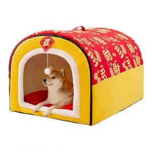 Niche Interieur pour Chien, Maison pour Chien, Niches & Panier Chien, Grotte Chaude et Accueillante, Lit pour Chien Lavable et Pliable avec Tapis Moelleux pour Chat et Petit Chien (taoynm, neuf)