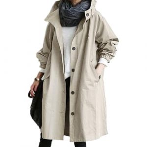 Trenchs pour Femmes Manteau Imperméable Pluie Longs Poncho de Pluie Cape de Pluie Anti-Pluie Coupe-Vent Respirant Grande Taille Imperméable a Capuche avec Poche Manteau de Pluie (Anglekie, neuf)